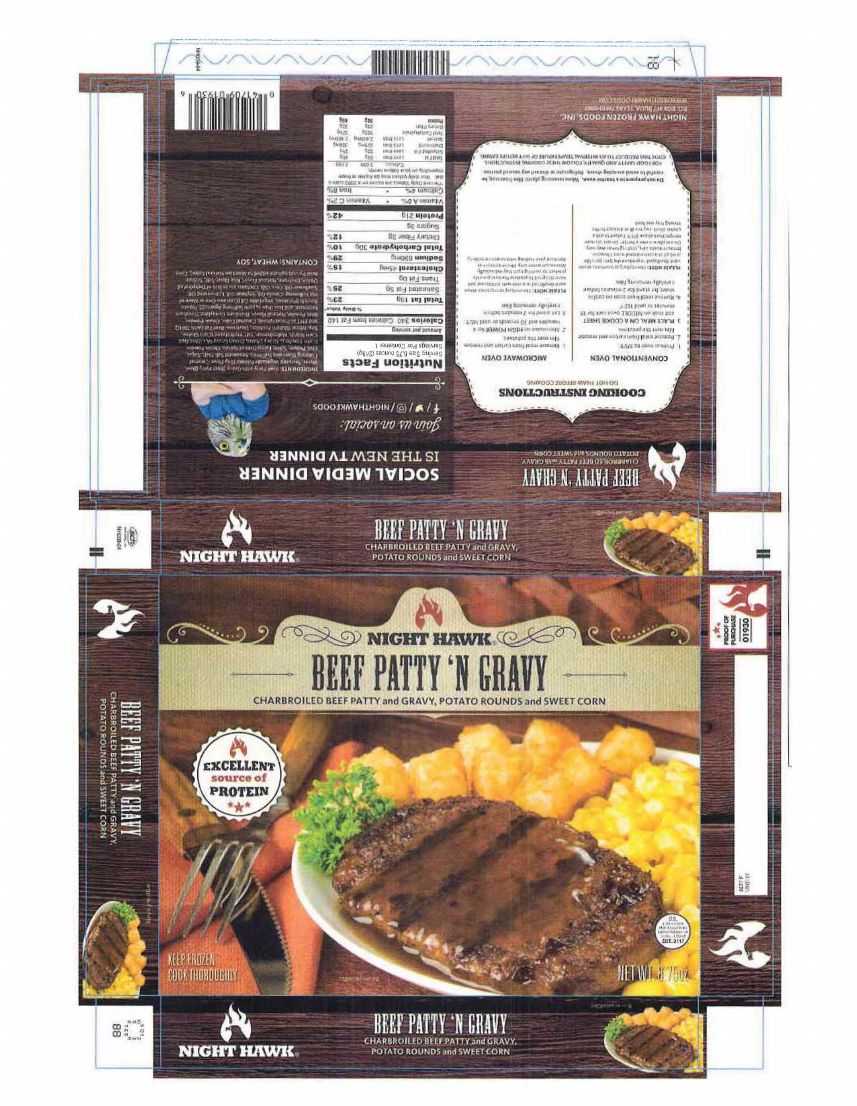 Night Hawk Frozen Beef Patty 'n Gravy Recalled for Undeclared Milk