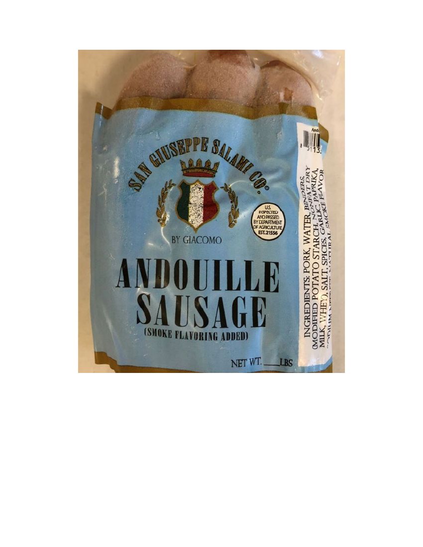 San Giuseppe Salami Co. Andouille Sausage Recalled for Metal Contamination