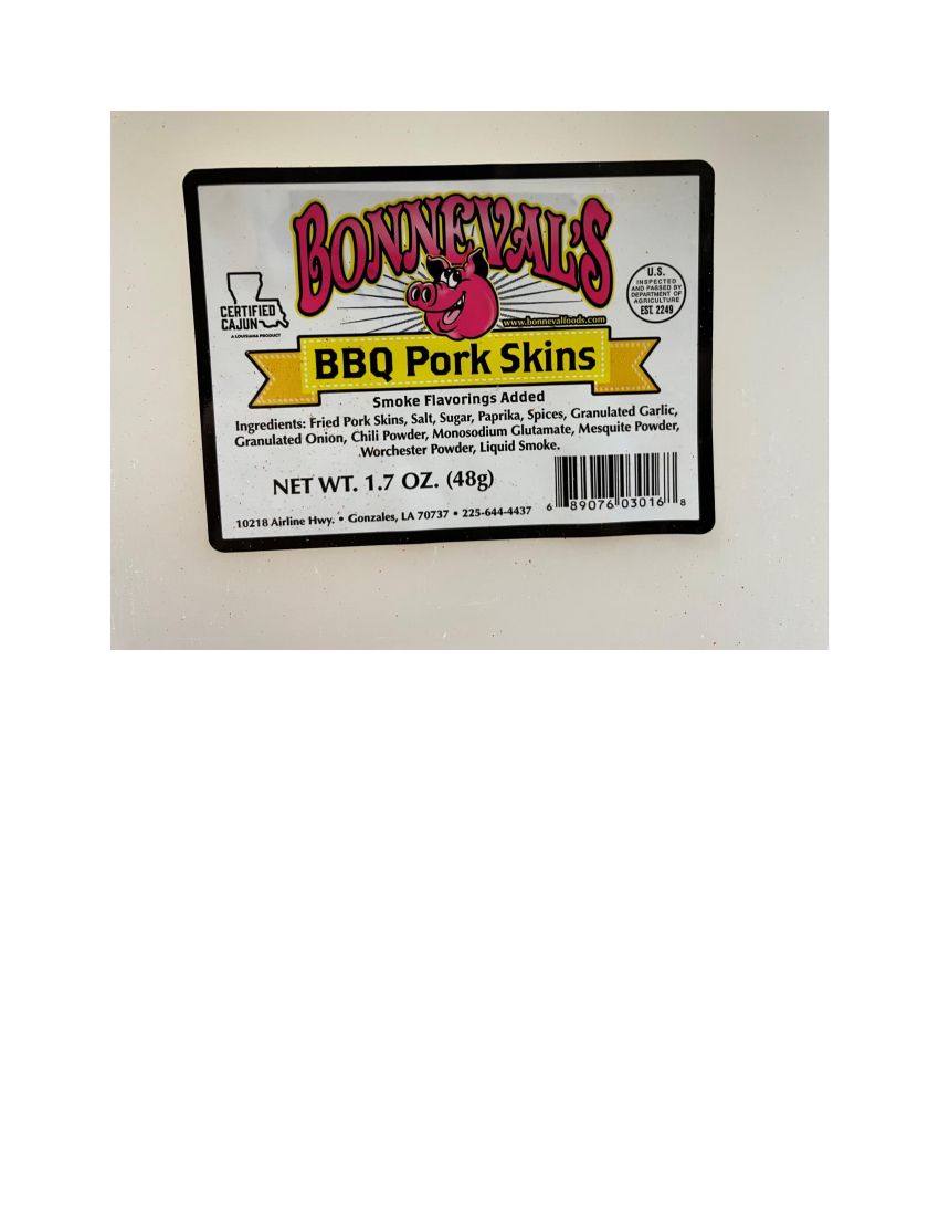 Bonneval’s BBQ Pork Skins Recalled for Undeclared Wheat and Soy