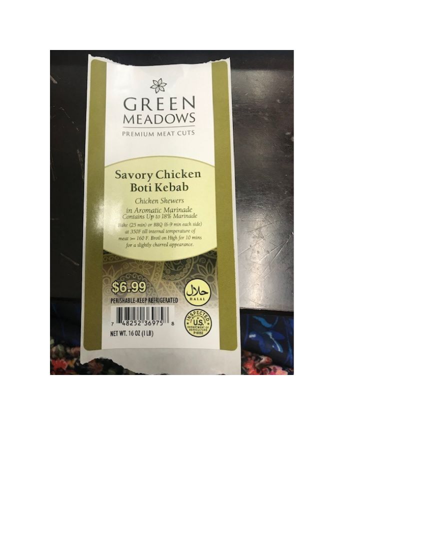 Green Meadows Chicken Boti Kebab Recalled for Undeclared Wheat