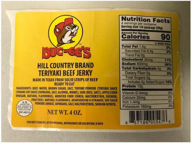 Buc-ee's Hill Country Brand Teriyaki Beef Jerky Recalled for Metal Fragments