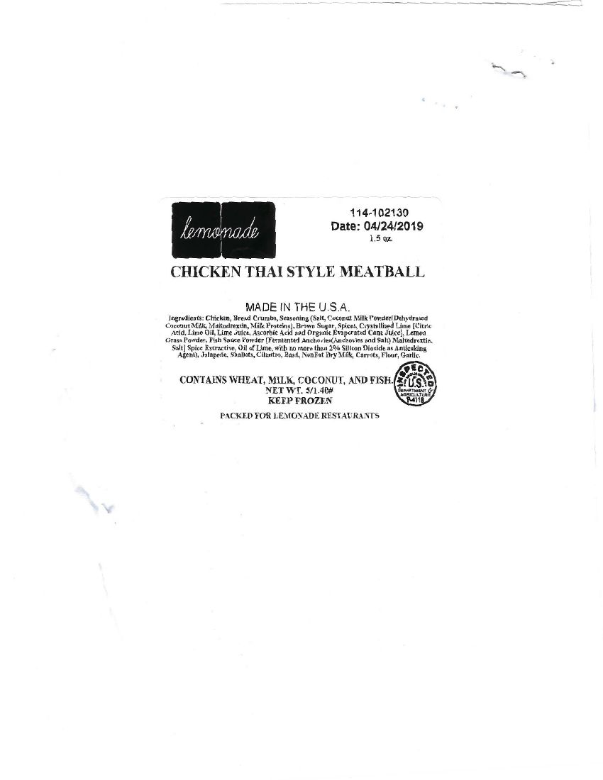 Lemonade Chicken Thai Style Meatballs Recalled for Undeclared Soy
