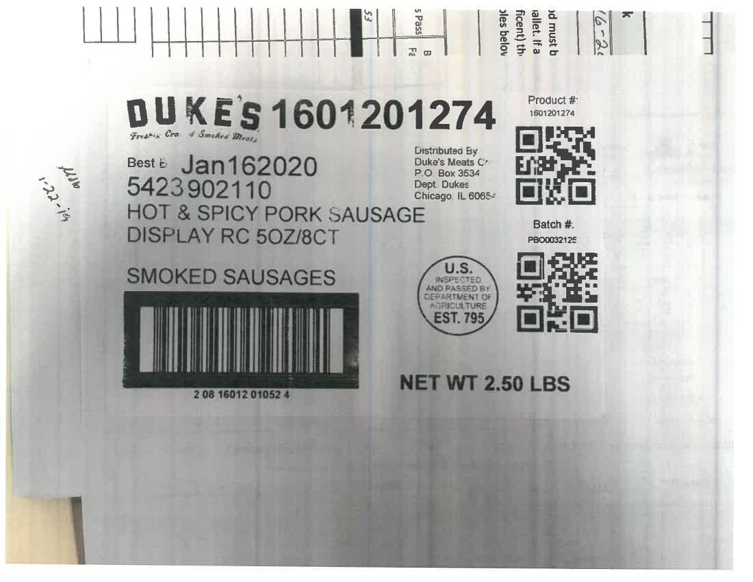 Duke's Pork Sausage Products Recalled for Possible Contamination