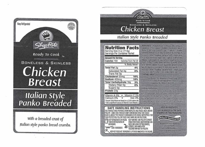 Shop Rite Panko Breaded Chicken Recalled for Undeclared Milk, Egg, and Soy