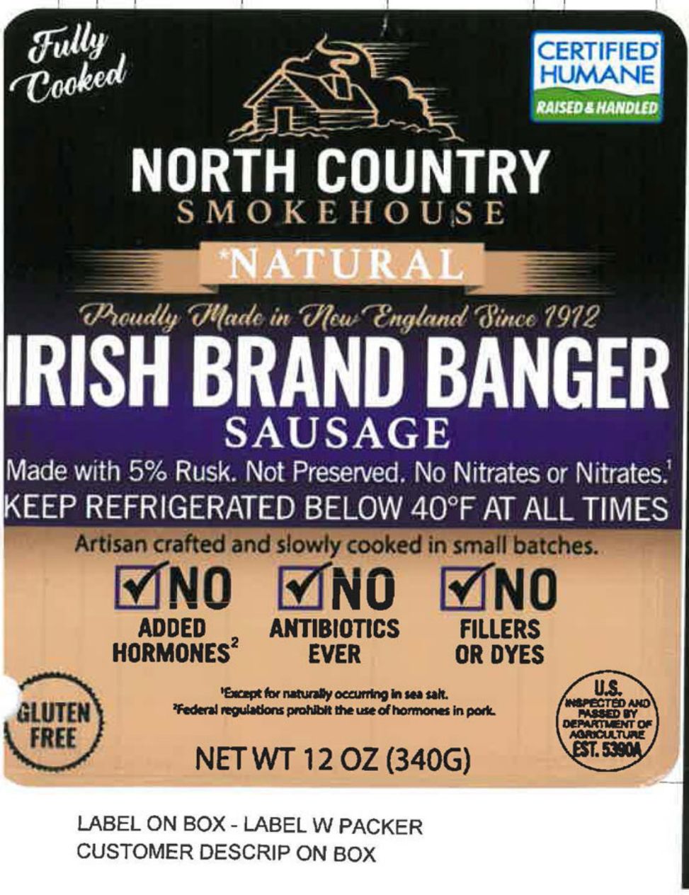 North Country Smokehouse Irish Brand Banger Sausage Recalled for Undeclared Wheat