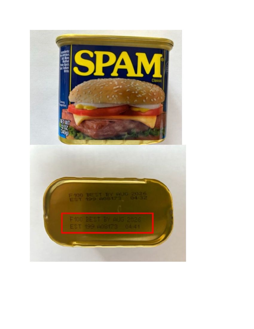 SPAM Classic Recalled for Potential Under Processing