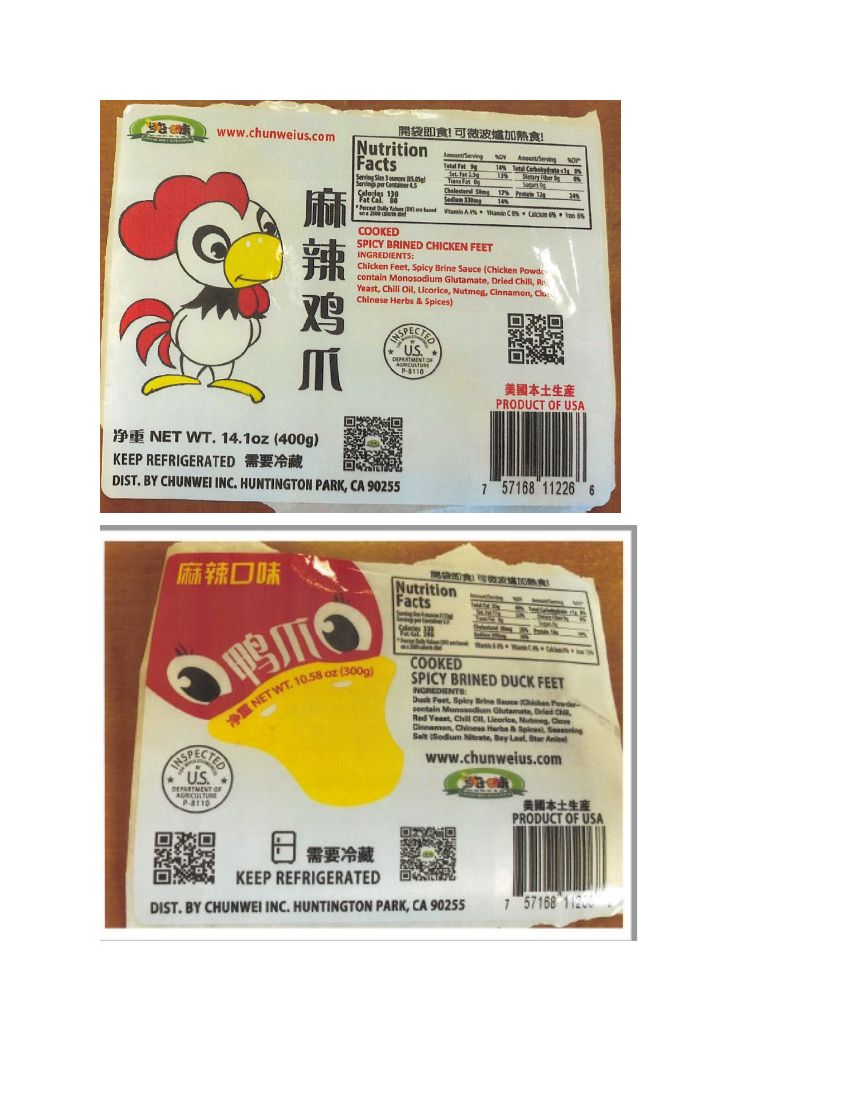 Chunwei Ready-to-Eat and Raw Meat Products Recalled for Undeclared Allergens