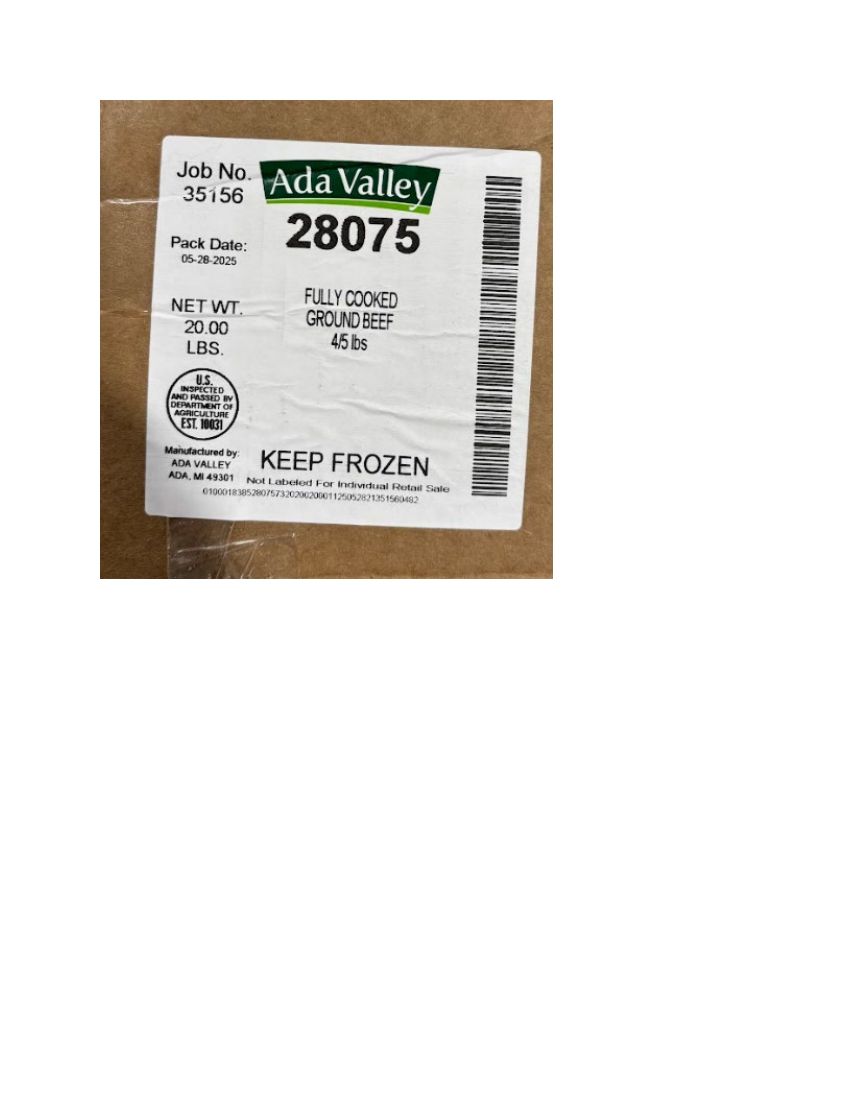 Ada Valley Fully Cooked Ground Beef Recalled for Metal Fragments