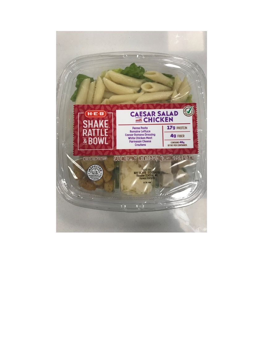 H.E.B. Shake, Rattle & Bowl Caesar Salad Recalled for Undeclared Anchovies