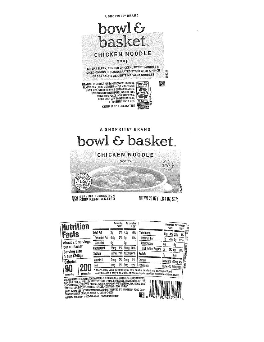 ShopRite Bowl & Basket Chicken Noodle Soup Recalled for Undeclared Milk