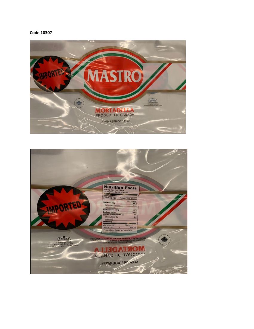 Mastro Mortadella Recalled for Undeclared Pistachio (Tree Nuts)