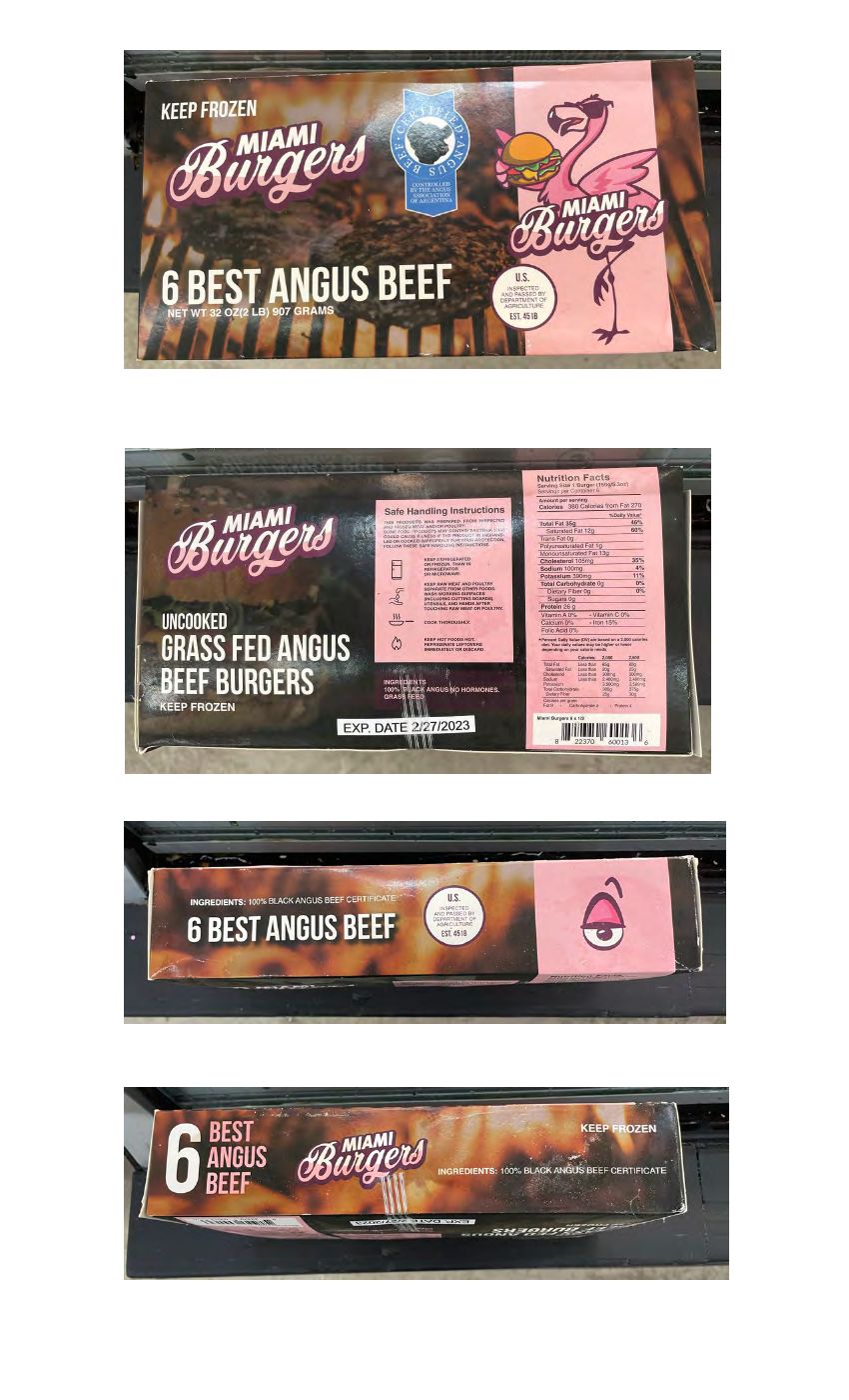 MIAMI Burgers Beef Products Recalled for Lack of Inspection