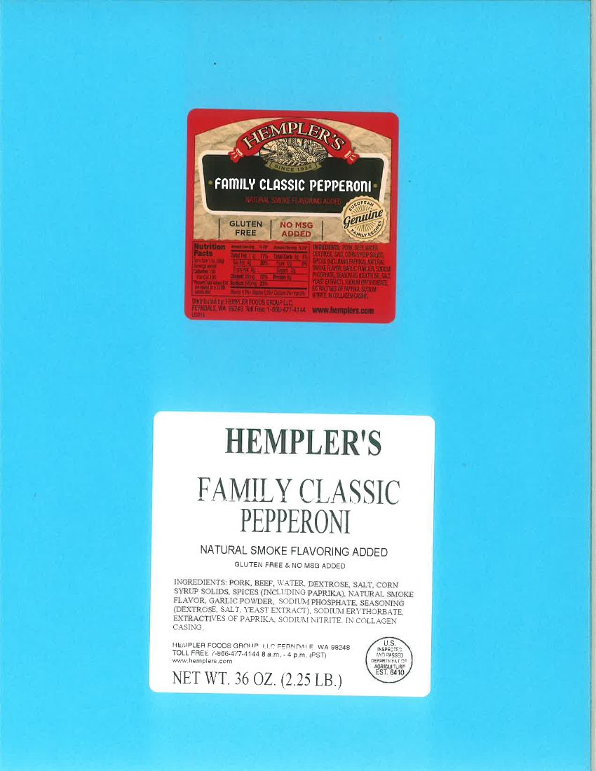 Hempler's Family Classic Pepperoni Recalled for Possible Metal Fragments