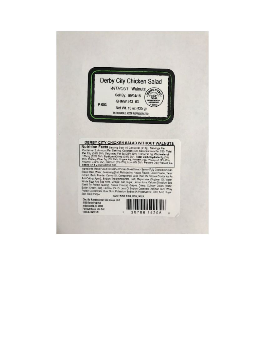Derby City Chicken Salad Recalled for Undeclared Walnuts