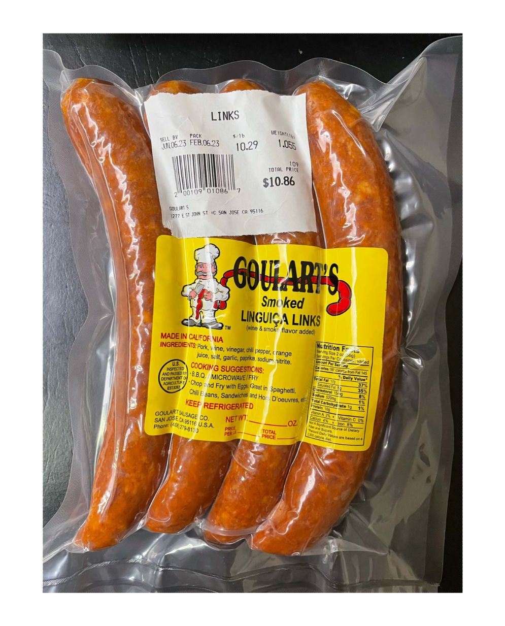 Goulart's Smoked Linguica Links Recalled for Undeclared Milk
