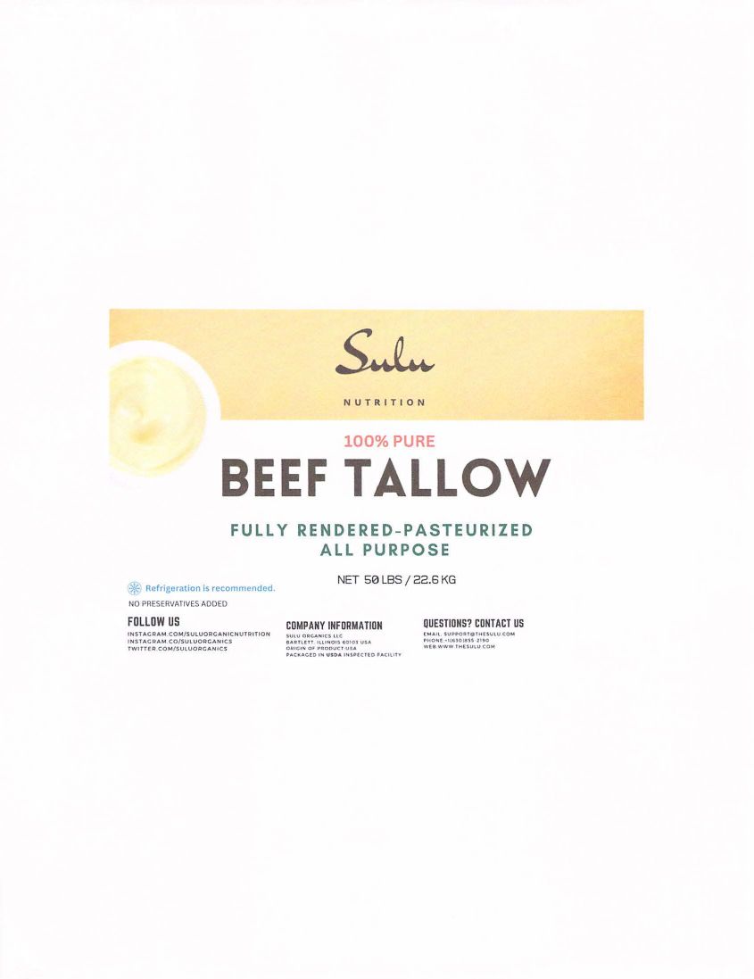 Sulu Organics Pork Lard and Beef Tallow Recalled for Lacking Inspection