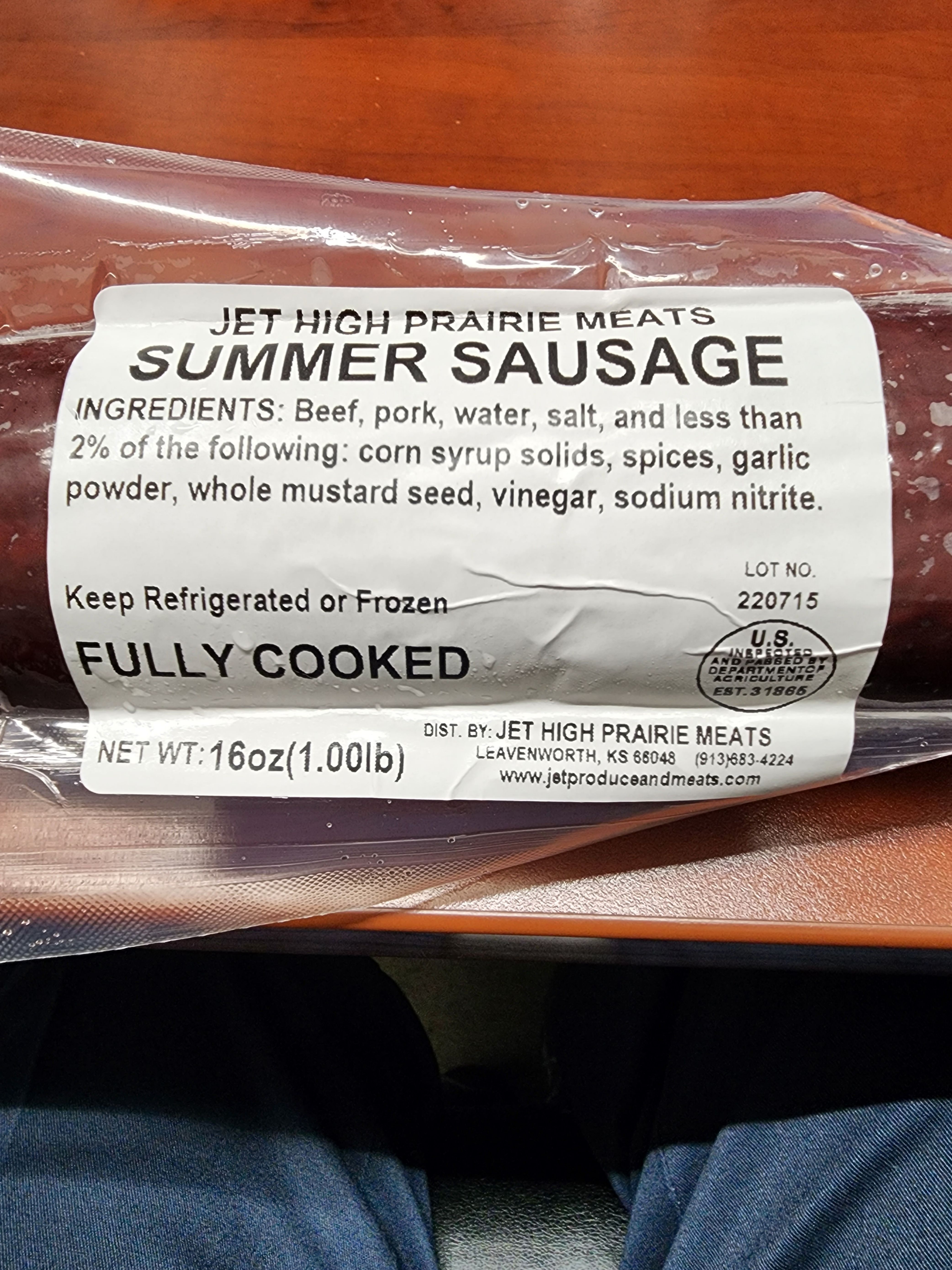 Summer Sausage Recalled for Possible Plastic Contamination