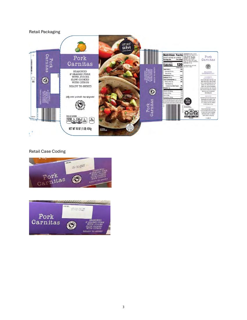 Pork Carnitas Recalled for Possible Metal Contamination