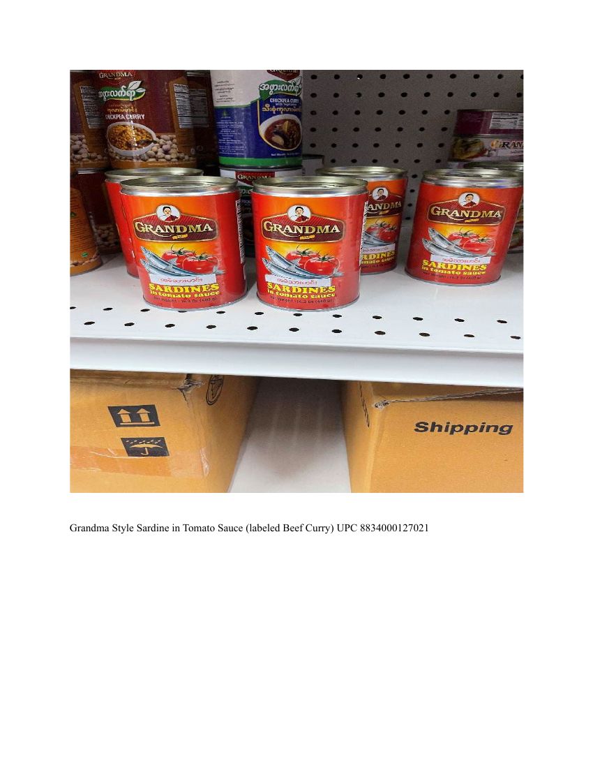Grandma Brand Canned Meat and Poultry Recalled for Illegal Import