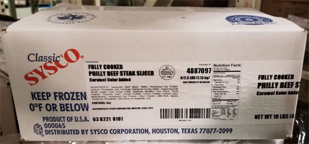 Classic Sysco Philly Beef Steak Recalled for Possible Listeria Contamination