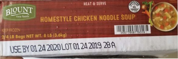 Blount Fine Foods Chicken Soup Recalled for Undeclared Milk