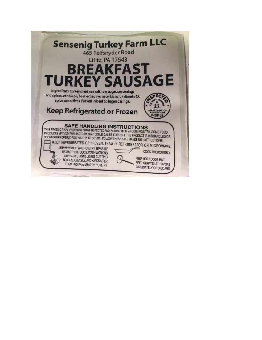 Sensenig Turkey Farm and Chestnut Farms Turkey Sausage Recalled for Undeclared Wheat and Soy