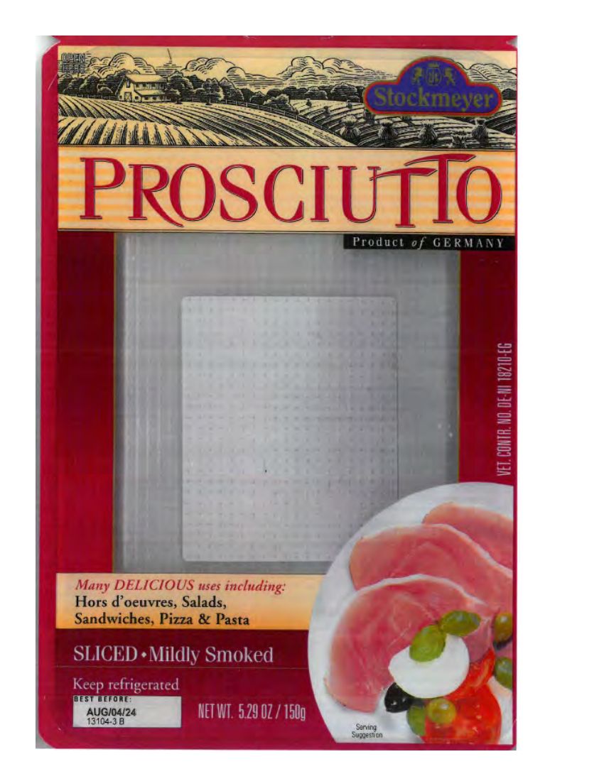 Stockmeyer Prosciutto Recalled for Lack of Equivalent Inspection