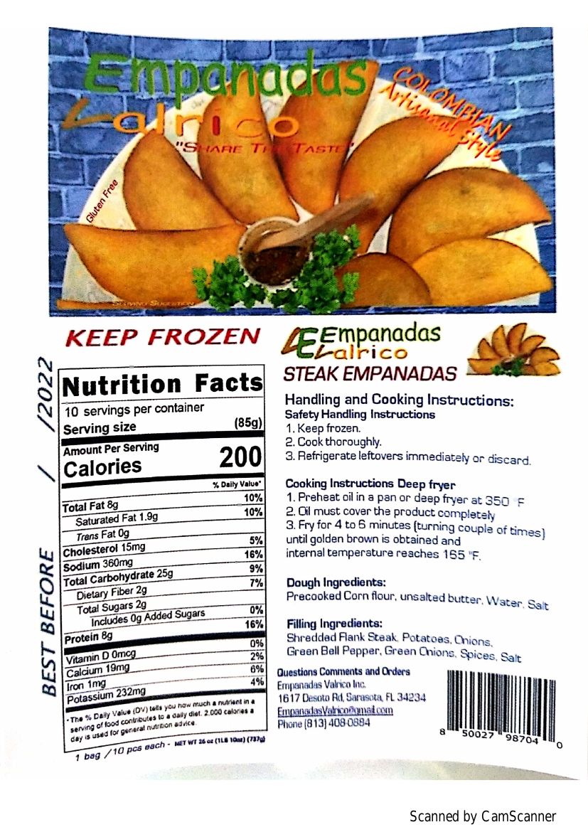 Empanadas Valrico Steak and Chicken Empanadas Recalled for Lack of Inspection