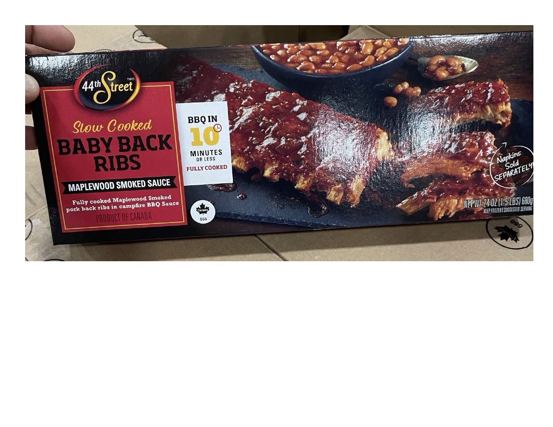 44th Street Slow Cooked Baby Back Ribs Recalled for Import Violation