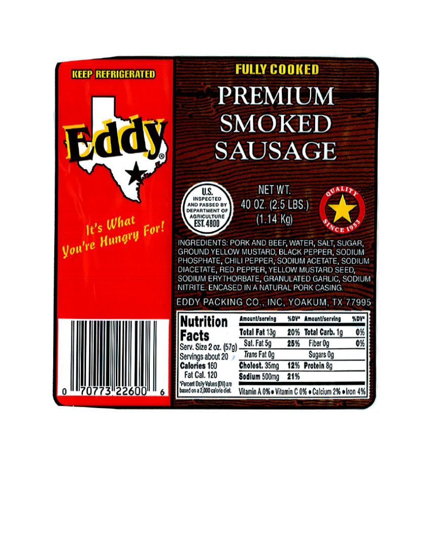 Eddy and Dickey's Smoked Sausage Recalled for Possible Plastic Contamination