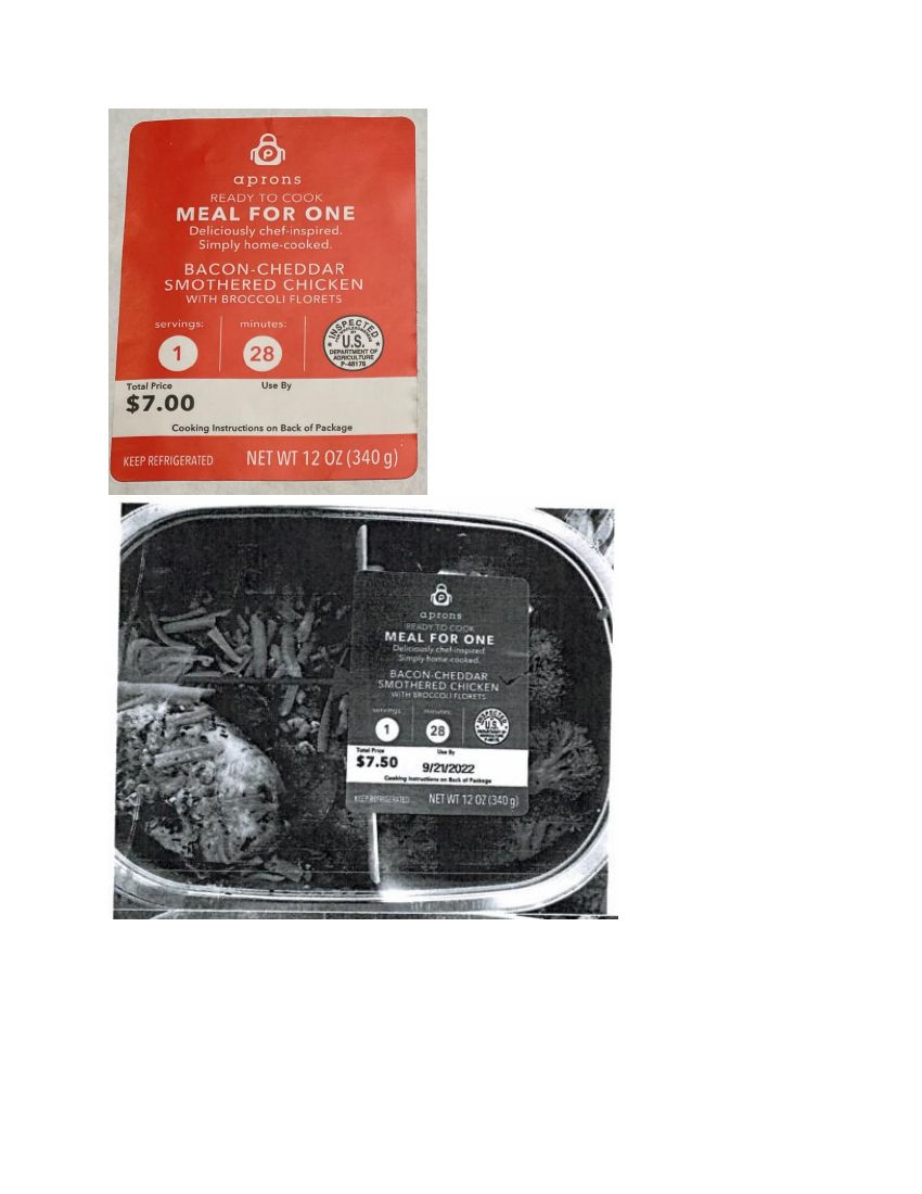 Aprons Bacon-Cheddar Smothered Chicken Recalled for Undeclared Egg