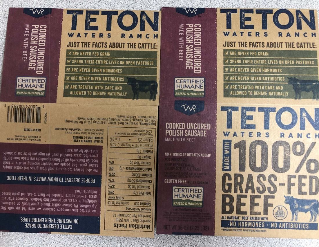 Teton Waters Ranch Polish Sausage Recalled for Flexible Pink Rubber