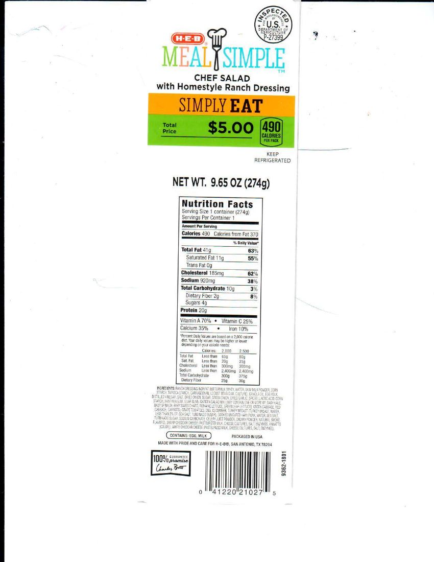 H.E.B. Meal Simple Chef Salad Recalled for Undeclared Anchovies