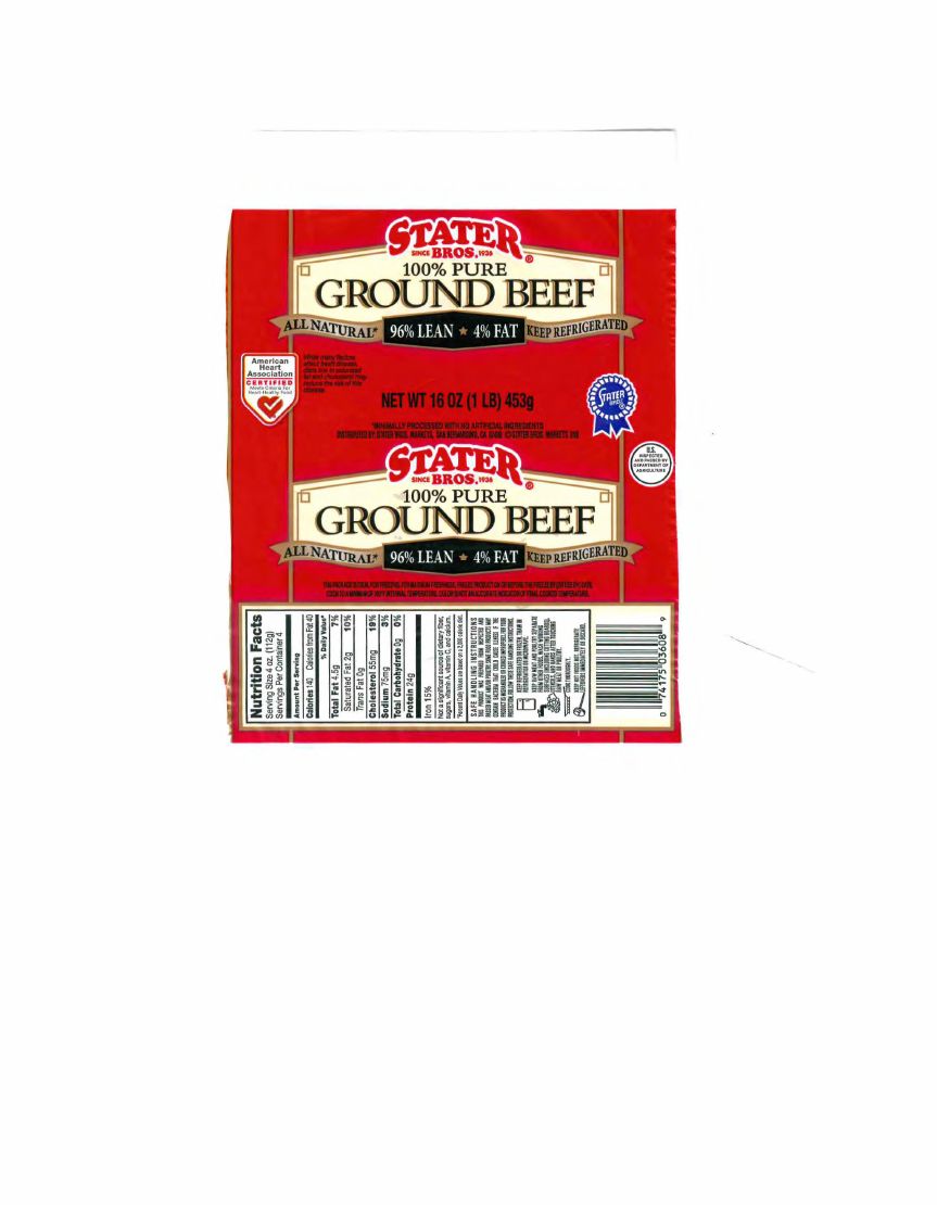 Stater Bros. Ground Beef Recalled for Possible Salmonella Dublin Contamination