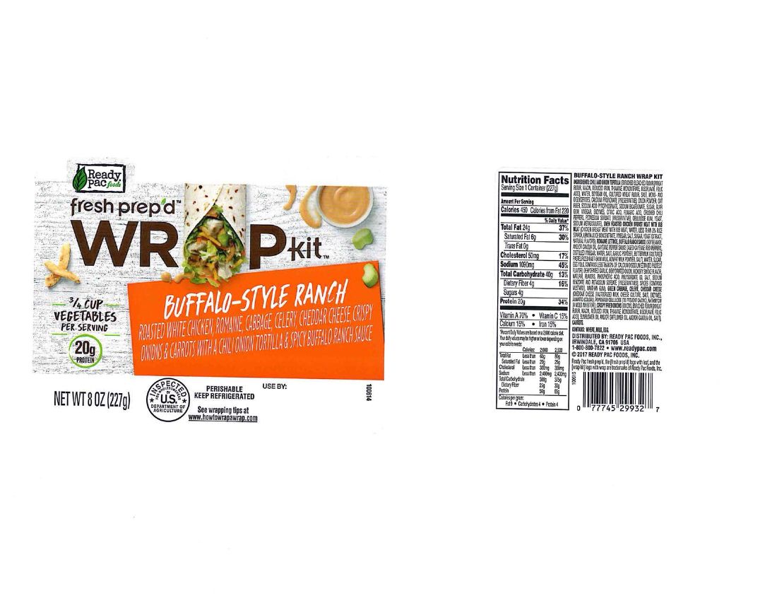 Fresh Prep’D Buffalo Style Ranch Wrap Kits Recalled for Undeclared Peanut and Soy