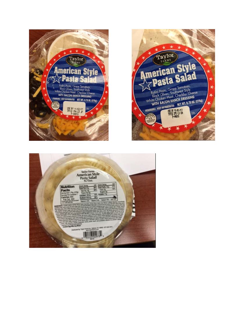 Taylor Farms American Style Pasta Salad Recalled for Undeclared Fish