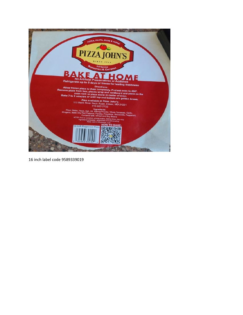 Pizza John’s Bake At Home Pepperoni Pizzas Recalled for Missing Inspection