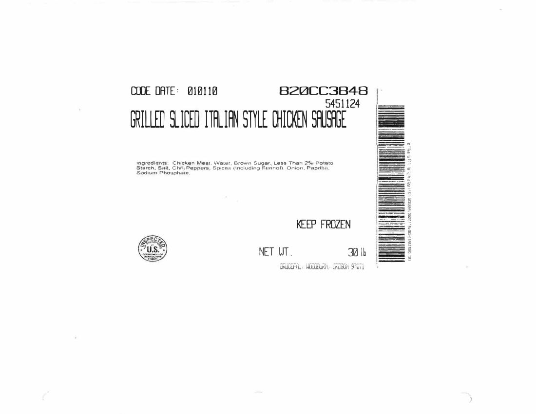 BrucePac Grilled Sliced Italian Style Chicken Sausage Recalled for Undeclared Pork