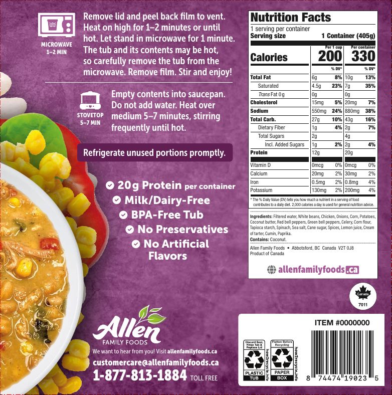 Allen Family Foods White Chicken Chili Recalled for Missing Import Reinspection