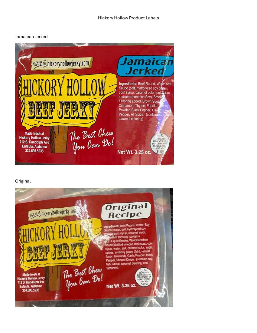 Hickory Hollow Jerky Recalled for Lack of Federal Inspection