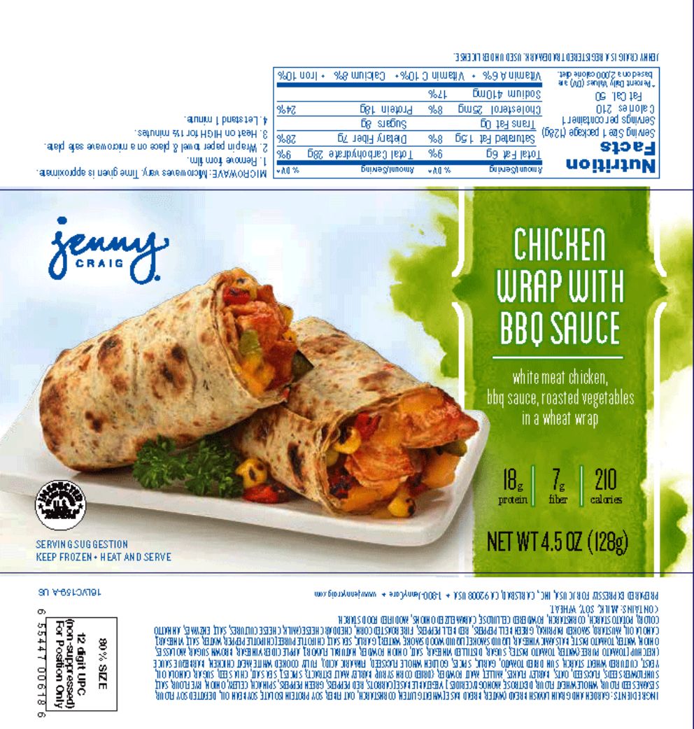 Jenny Craig Chicken Wrap with BBQ Sauce Recalled for Salmonella and Listeria