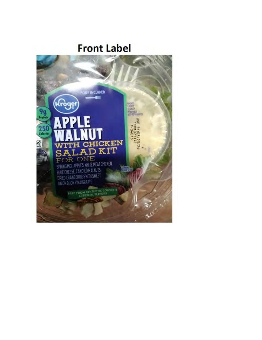 Kroger Apple Walnut with Chicken Salad Kit Recalled for Undeclared Wheat