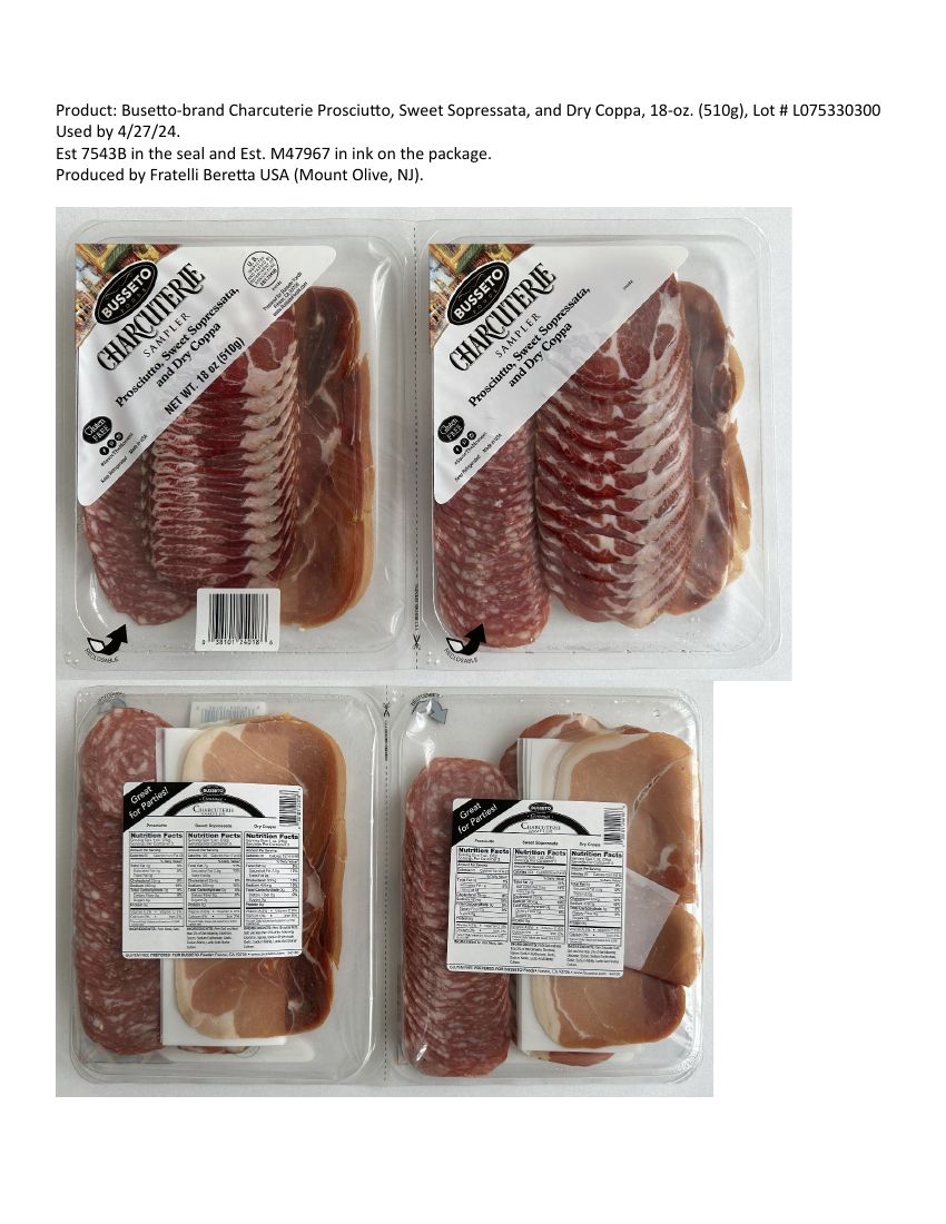 Busseto Foods Charcuterie Sampler Recalled for Possible Salmonella