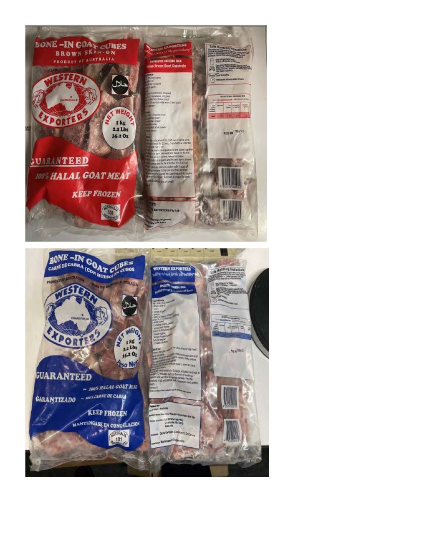 Raw Bone-in Goat Products Recalled for Lack of Import Inspection