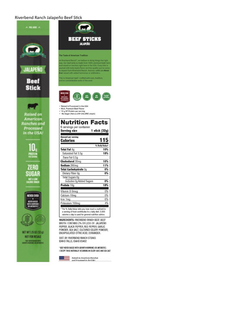 Riverbend Ranch Beef Sticks Recalled for Possible Plastic Contamination