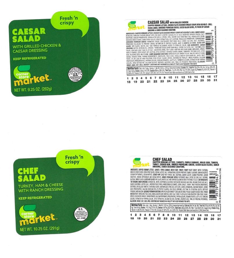 Corner Store Market Wraps and Salads Recalled for Listeria Risk