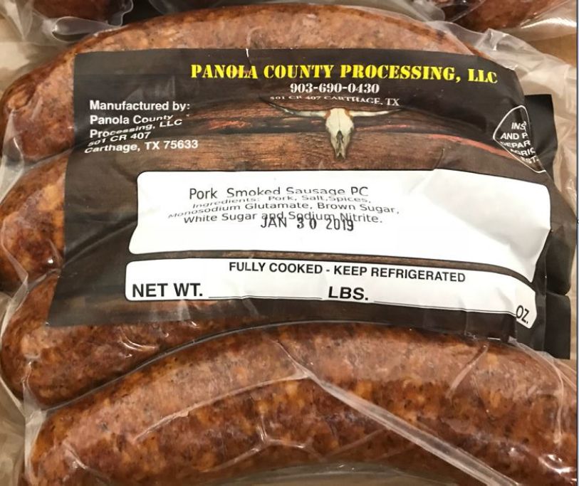 Panola County Processing Sausage Recalled for Potential Underprocessing