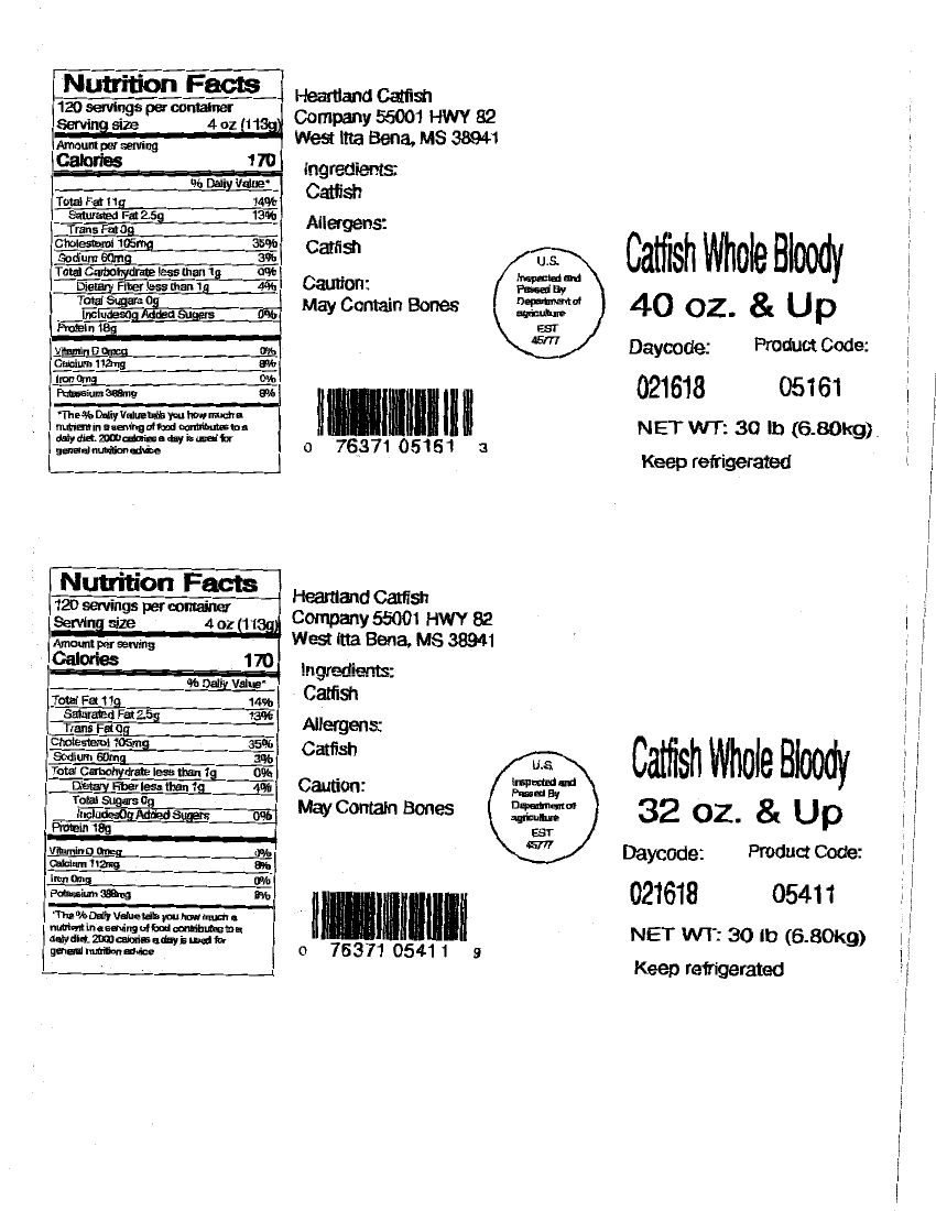 Heartland Catfish Products Recalled for Possible Adulteration
