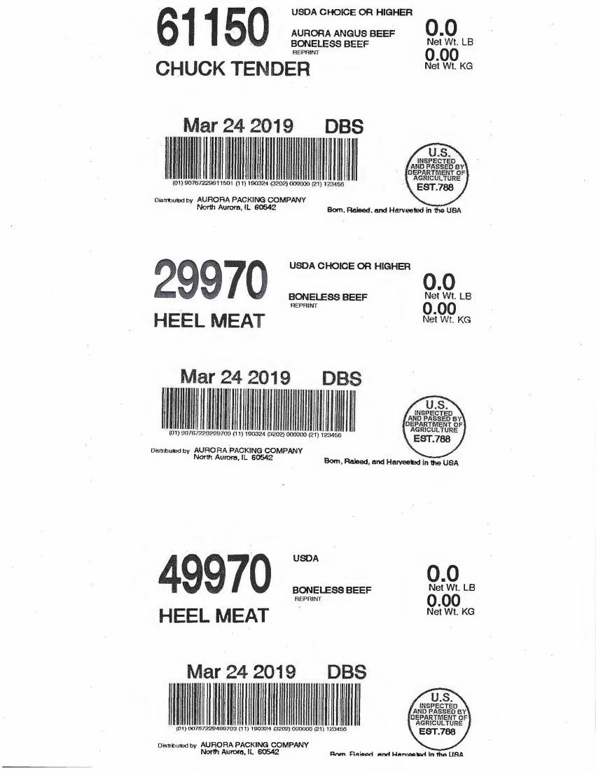 Aurora Beef Heel and Chuck Tender Recalled for Possible E. coli