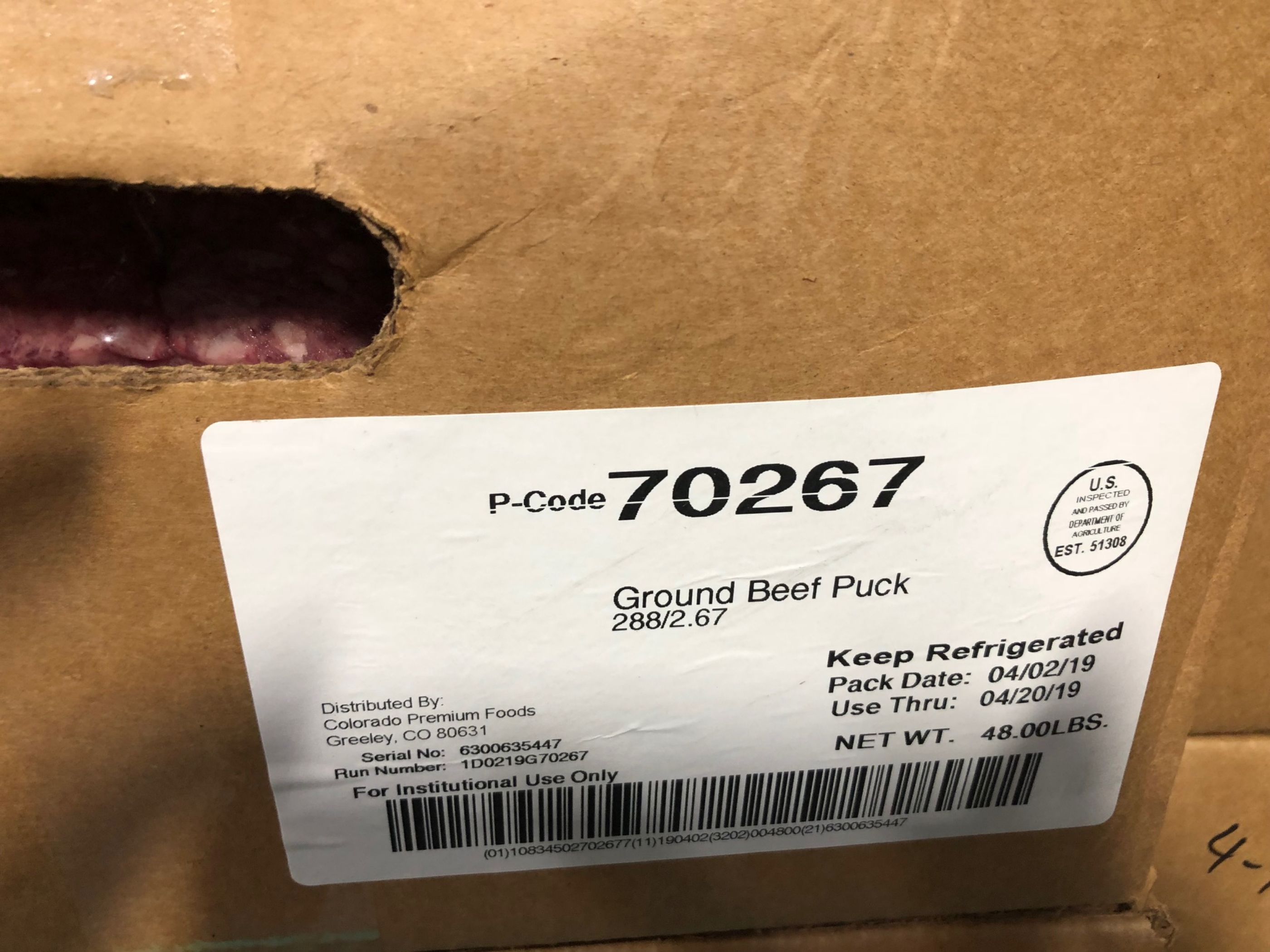Ground Beef Puck Recalled for Possible E. coli O103 Contamination